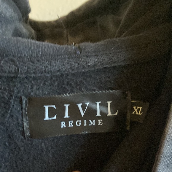 Civil Regime Rebel Youth Eagle Washed Black Hoodie - Picture 5 of 5